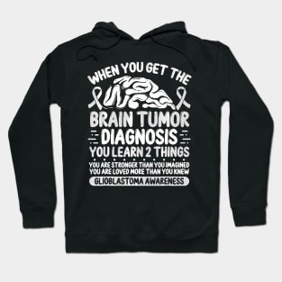 Brain Tumor Awareness Grey  Glioblastoma Diagnosis Hoodie